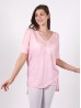 Breathable V Neck High-Low Short Sleeved Loose Top